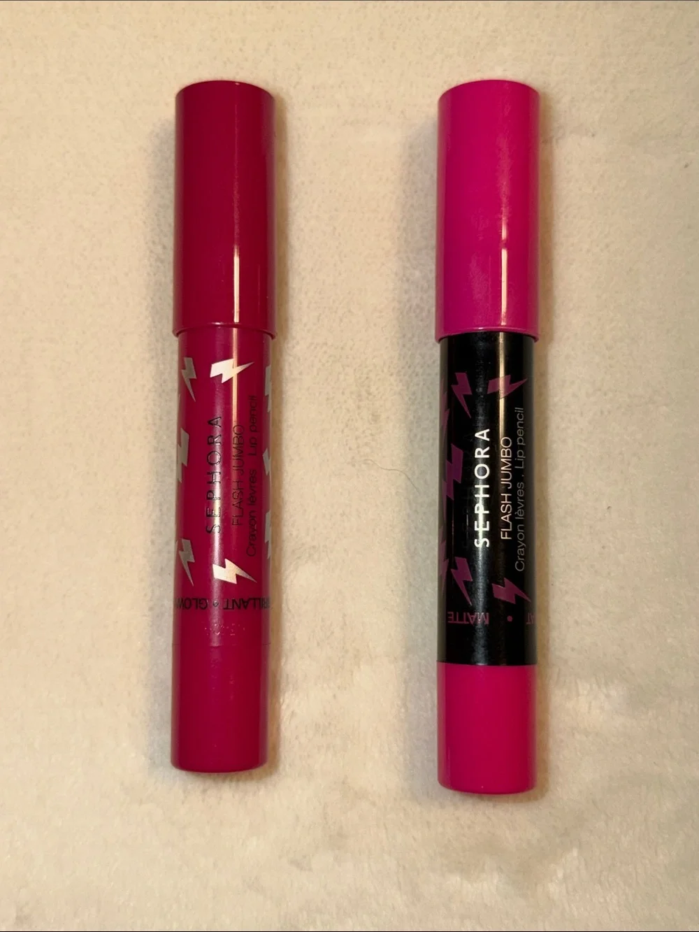 Sephora Flash Jumbo Set of 2 Lip Pencil Purple Sprint 16 & Fast Fuchsia 03 NWOT